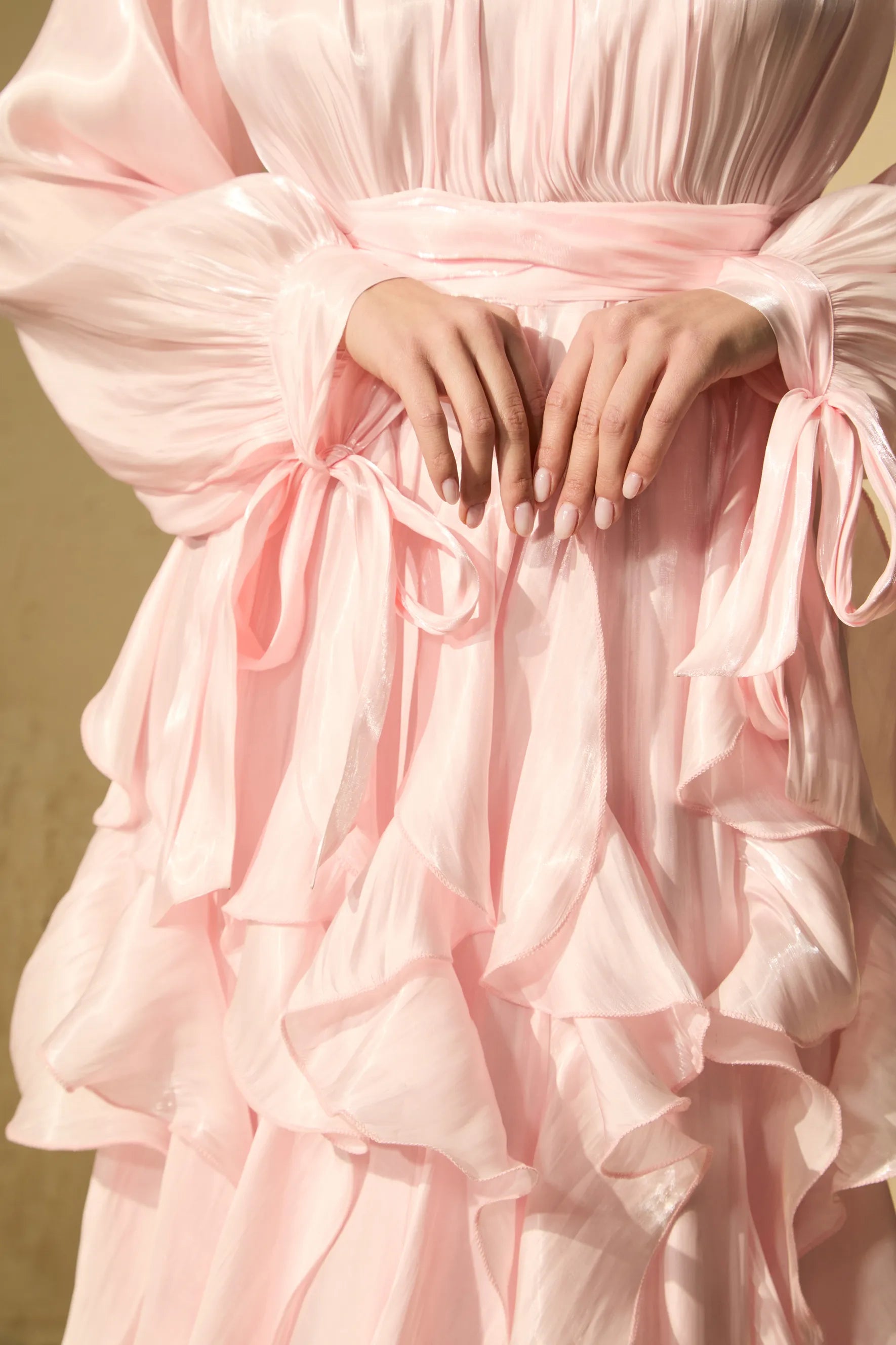 Winifred | Women’s Mock Neck Long Sleeve Ruffled Flowy Maxi Dress