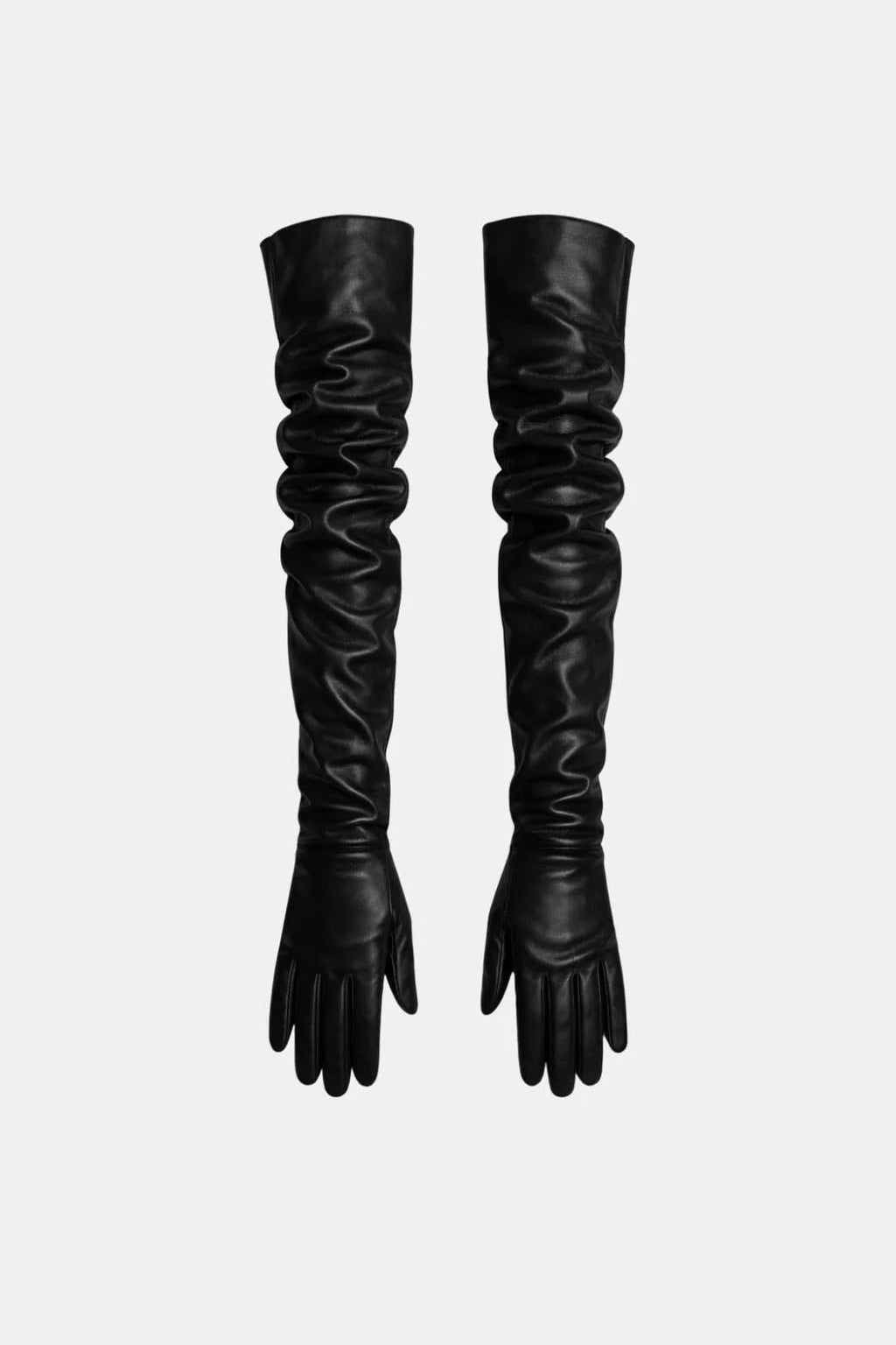 Zeta | Women’s Ruched Elbow Length Slip On Long Gloves