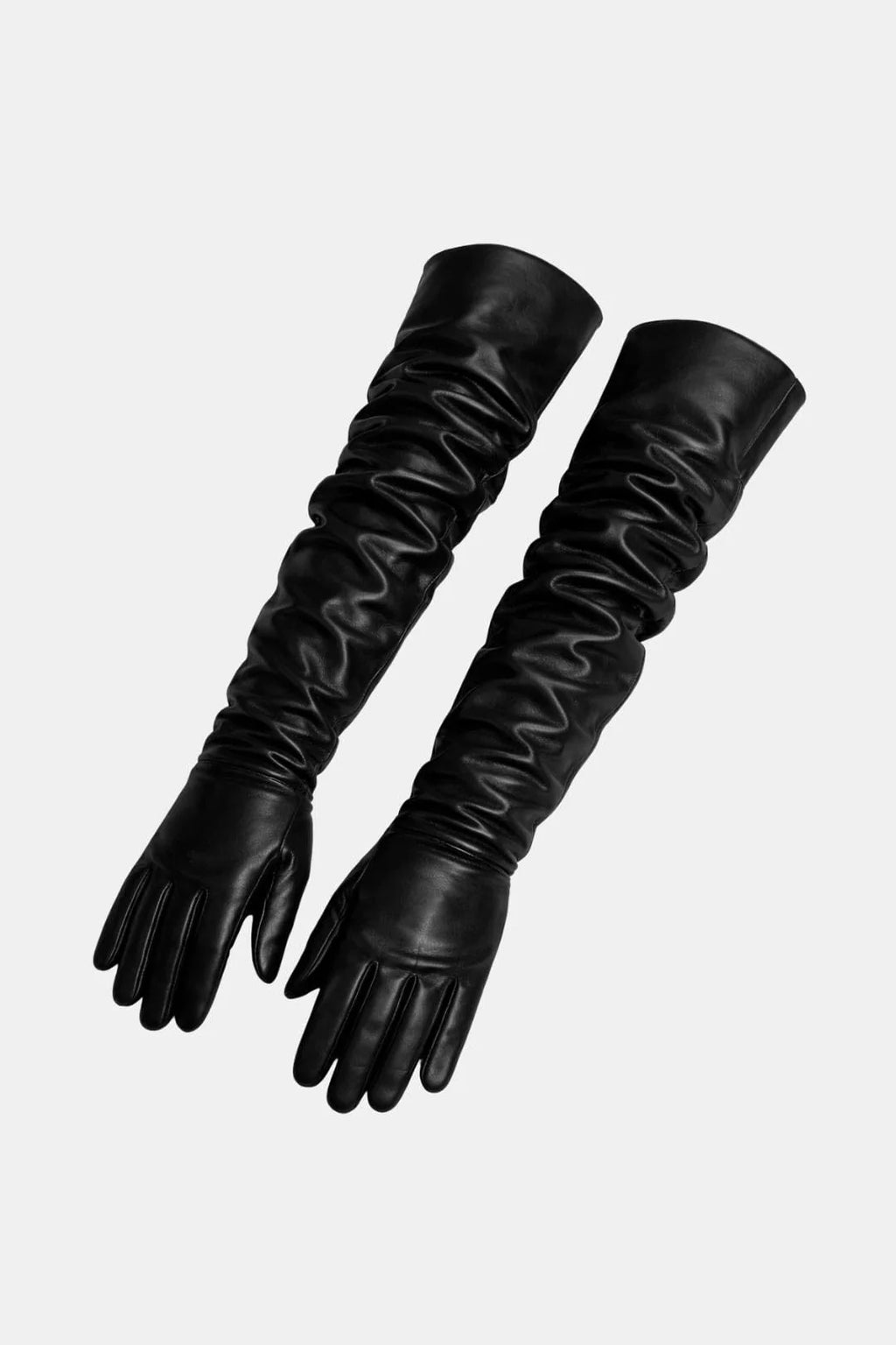 Zeta | Women’s Ruched Elbow Length Slip On Long Gloves