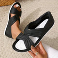 Zinnia | Women's Criss Cross Strap Round Toe Slip-On Sandals