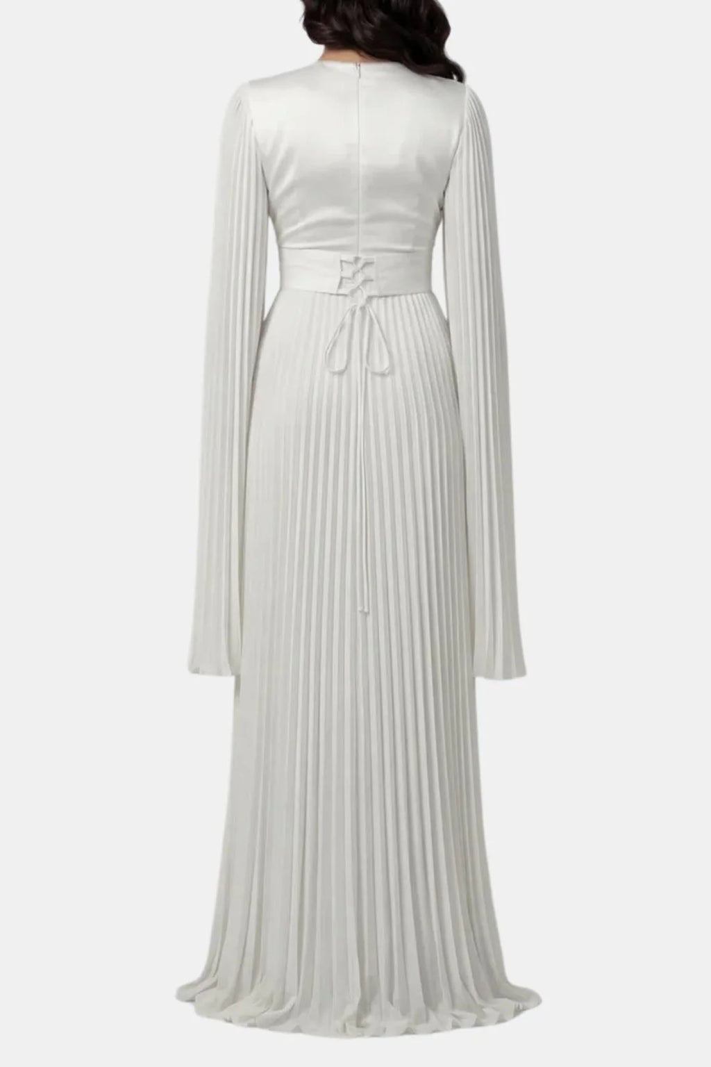 Zuzan | Women’s Draped Long Sleeve High Neck Pleated Maxi Dress