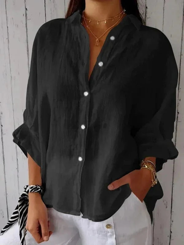 Zuzanna | Women’s Long Sleeve Pointed Collar Button Front Shirt