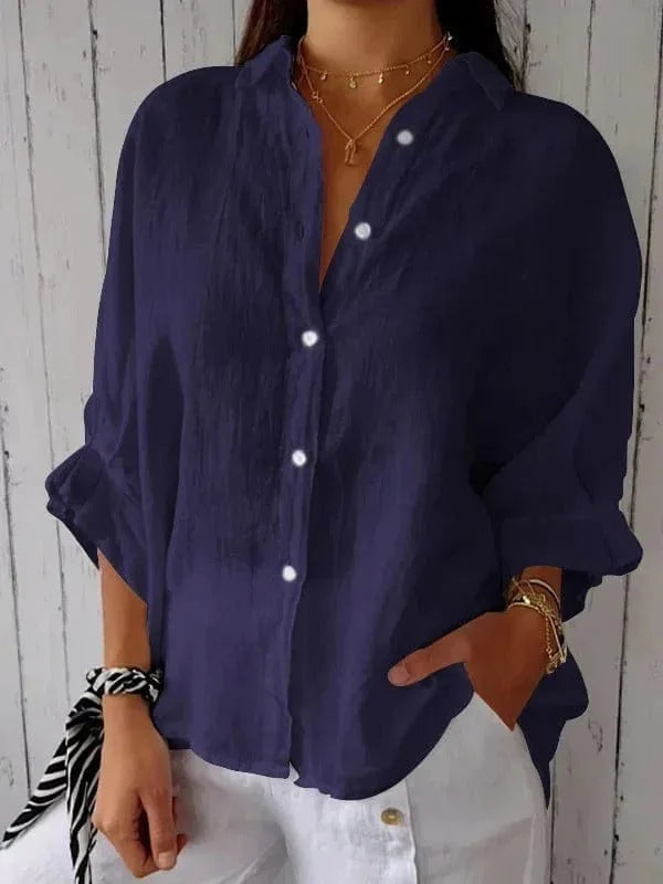 Zuzanna | Women’s Long Sleeve Pointed Collar Button Front Shirt