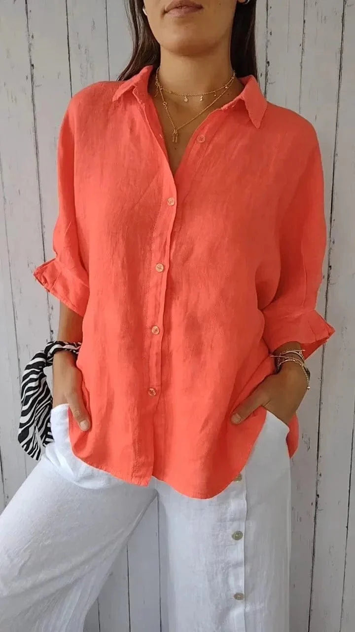 Zuzanna | Women’s Long Sleeve Pointed Collar Button Front Shirt