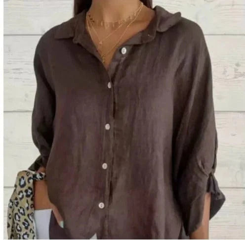 Zuzanna | Women’s Long Sleeve Pointed Collar Button Front Shirt